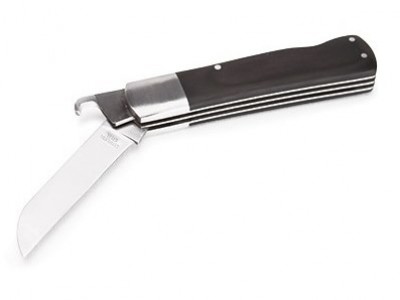 Нож электрика монтерский большой складной с прямым лезвием и пяткой НМ-09